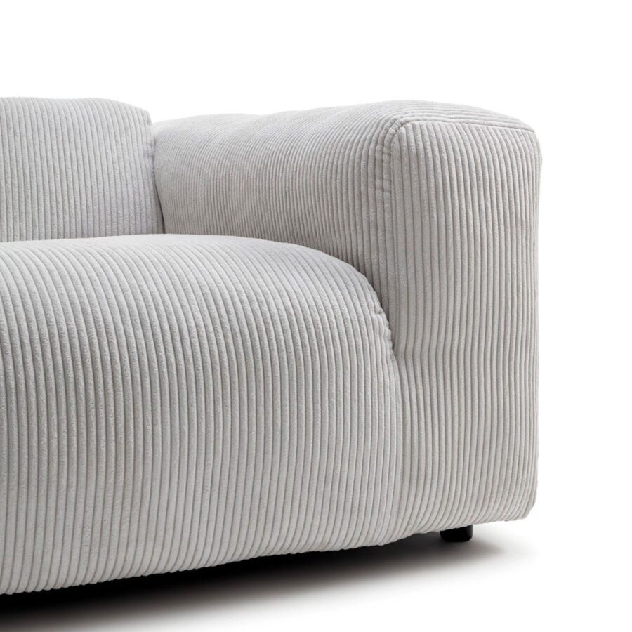 freistil by Rolf Benz Freistil 187 Ecksofa mit Ottomane links und Bezug Cord in Weiss — Detailansicht