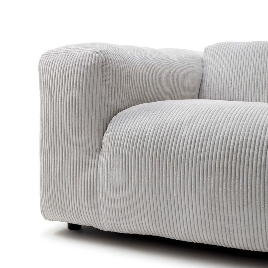 freistil by Rolf Benz Freistil 187 Ecksofa mit Ottomane rechts und Bezug Cord in Weiss — Detailansicht