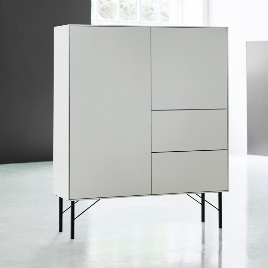 Raum.Freunde Henri Highboard in Lack matt weiss Wohnbeispiel