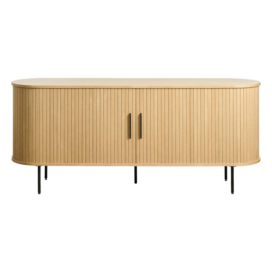 Trendstore Uriel Sideboard 180 cm mit Holzlamellen in Eiche natur - frontal