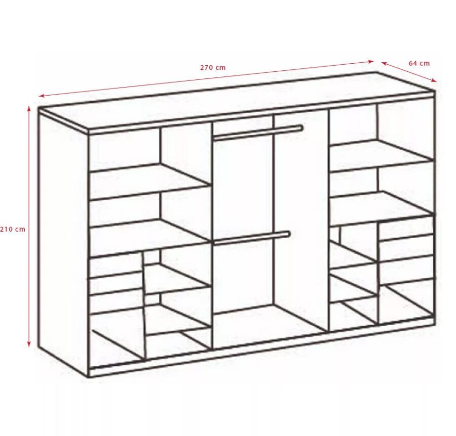 Wimex Kleiderschrank - Skizze mit Massen