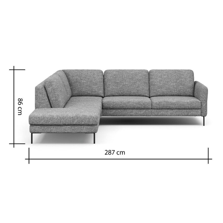 Contur Einrichten Enna Ecksofa als Skizze mit Massen - Eckteil links
