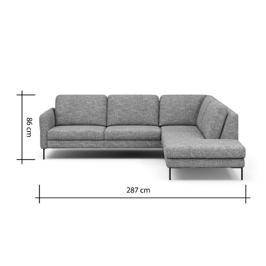 Contur Einrichten Enna Ecksofa als Skizze mit Massen - Eckteil rechts