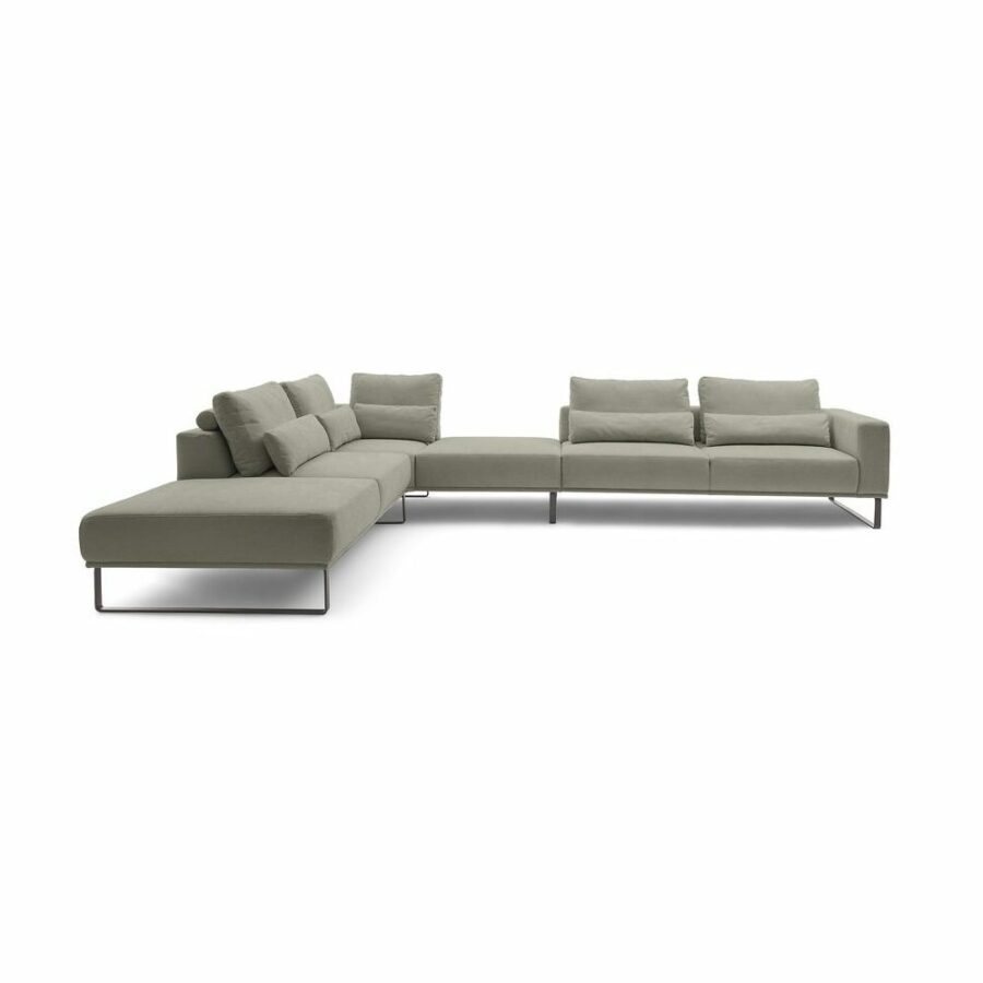 musterring-justb!-ecksofa-mit-zwischenhocker-ottomane-links-strukturgewebe-yelda-taupe-metallkufe-schwarz-matt-frontal