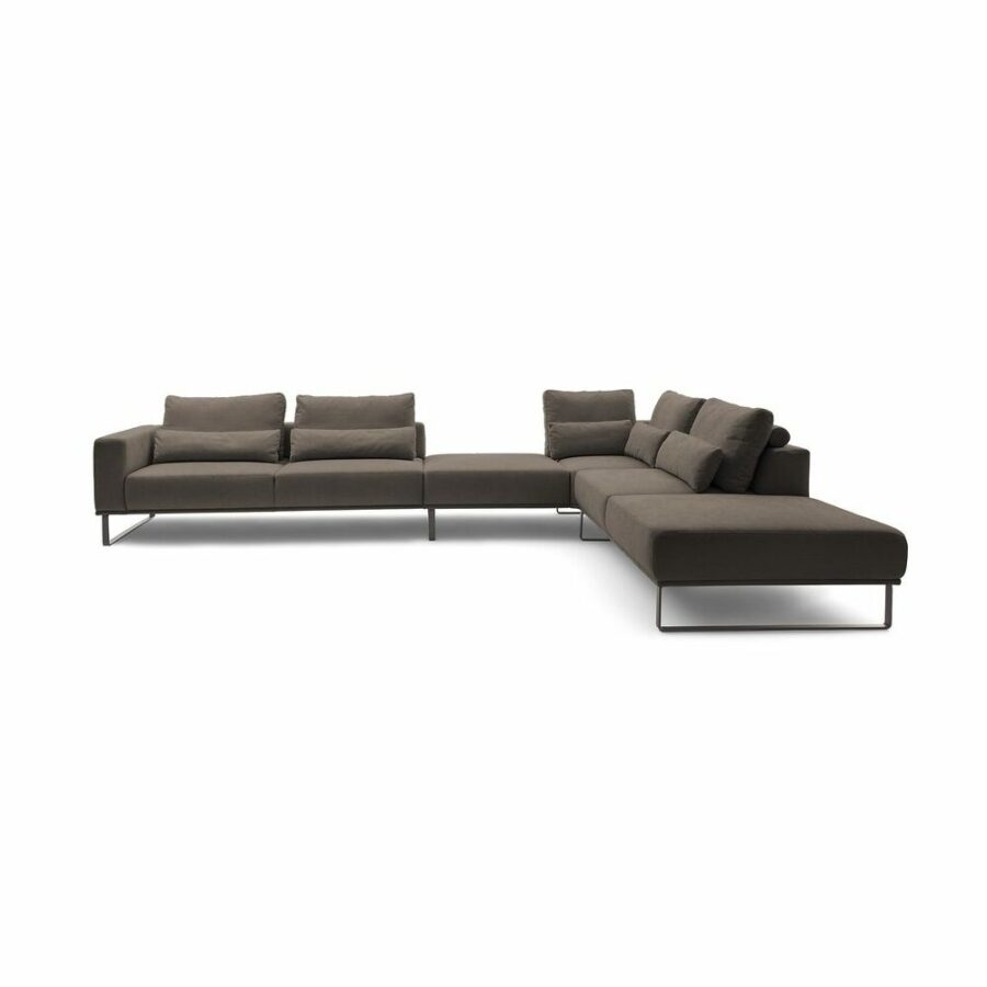 musterring-justb!-ecksofa-mit-zwischenhocker-ottomane-rechts-strukturgewebe-yelda-brown-metallkufe-schwarz-matt-frontal