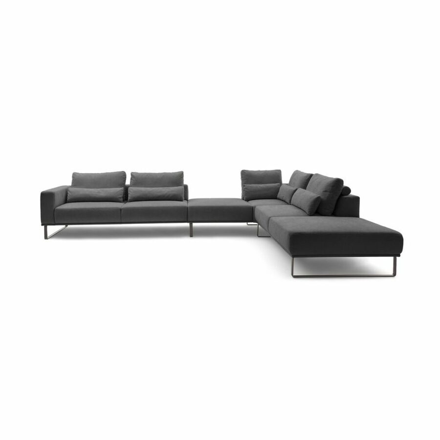 musterring-justb!-ecksofa-mit-zwischenhocker-ottomane-rechts-strukturgewebe-yelda-grey-metallkufe-schwarz-matt-frontal