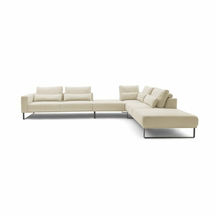 musterring-justb!-ecksofa-mit-zwischenhocker-ottomane-rechts-strukturgewebe-yelda-pearl-metallkufe-schwarz-matt-frontal