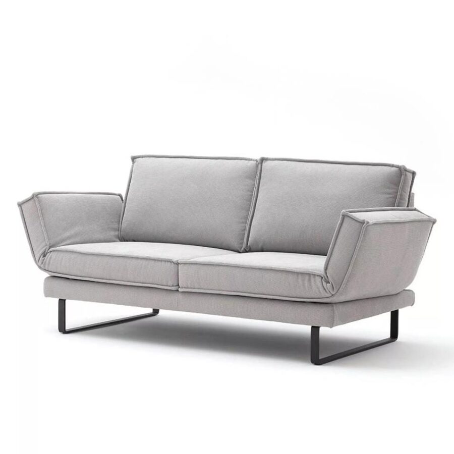 Raum.Freunde My Sofa in Bezug Free silver mit Kufen in schwarz mit Drehsitzen