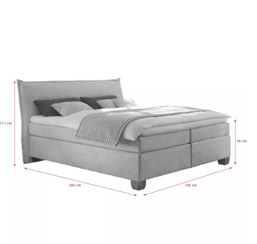 Trendstore Hadai Boxspringbett - Skizze mit Massen