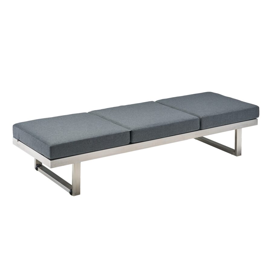 CASA DOMA Aragona Lounge 3-Sitzer, Höhe 33/43 cm, Gestell Edelstahl, Sitzkissen Tuvatextil® Panama grafito