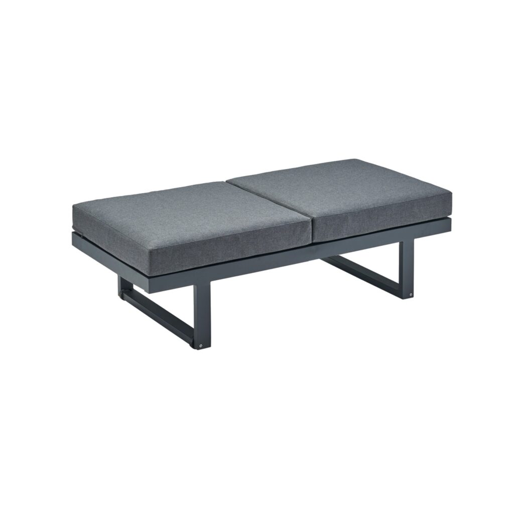 CASA DOMA Aragona Lounge 2-Sitzer, Höhe 33/43 cm, Gestell Alu anthrazit, Sitzkissen Tuvatextil® Panama grafito