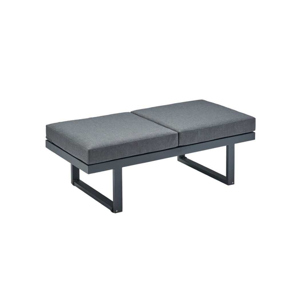 CASA DOMA Aragona DINING Lounge 2-Sitzer, Höhe 39/49 cm, Gestell Alu anthrazit, Sitzkissen Tuvatextil® Panama grafito