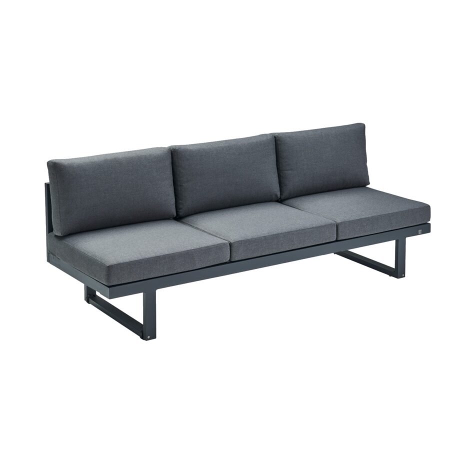 CASA DOMA Aragona Loungesofa, Gestell Aluminium anthrazit, Polster Tuvatextil® Panama grafito