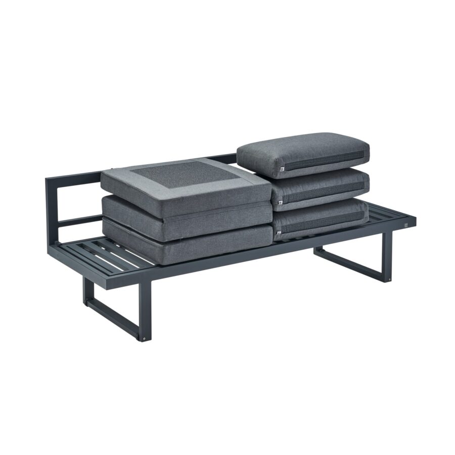 CASA DOMA Aragona DINING Loungesofa, Gestell Aluminium anthrazit, Polster Tuvatextil® Panama grafito