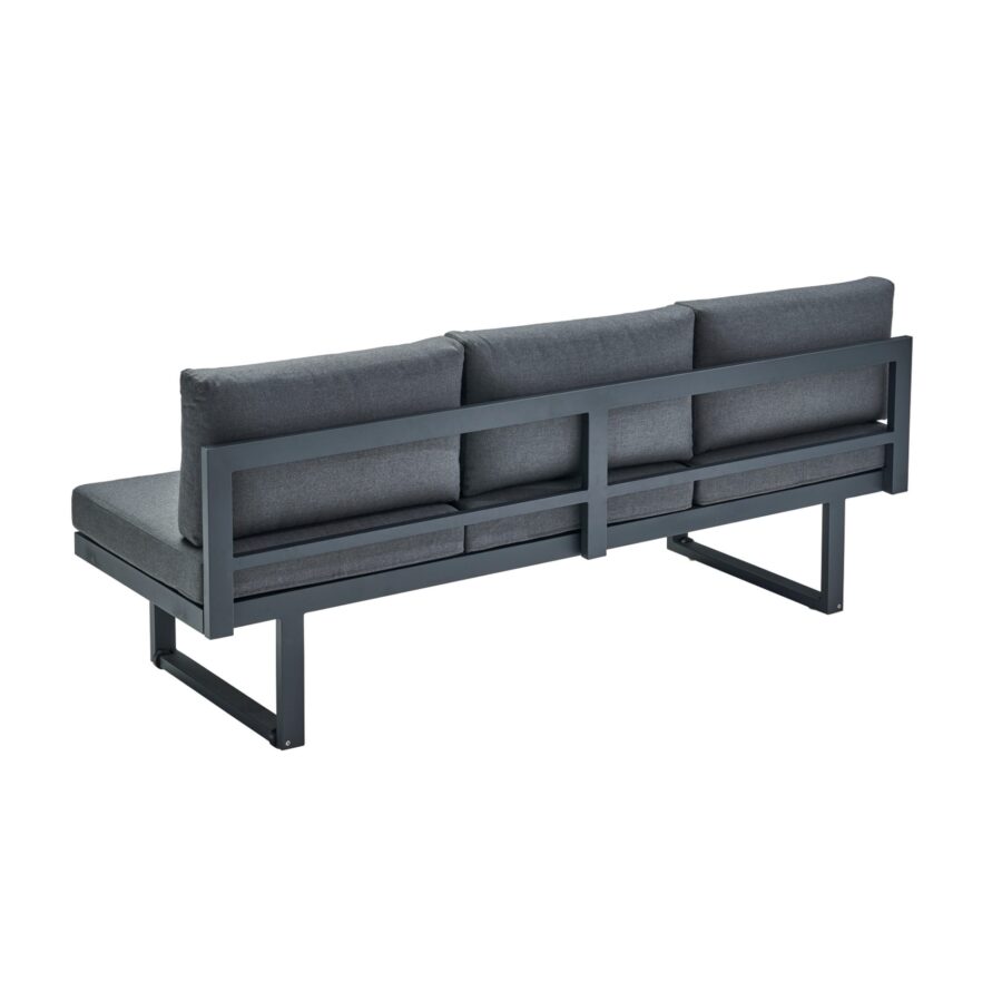 CASA DOMA Aragona DINING Loungesofa, Gestell Aluminium anthrazit, Polster Tuvatextil® Panama grafito