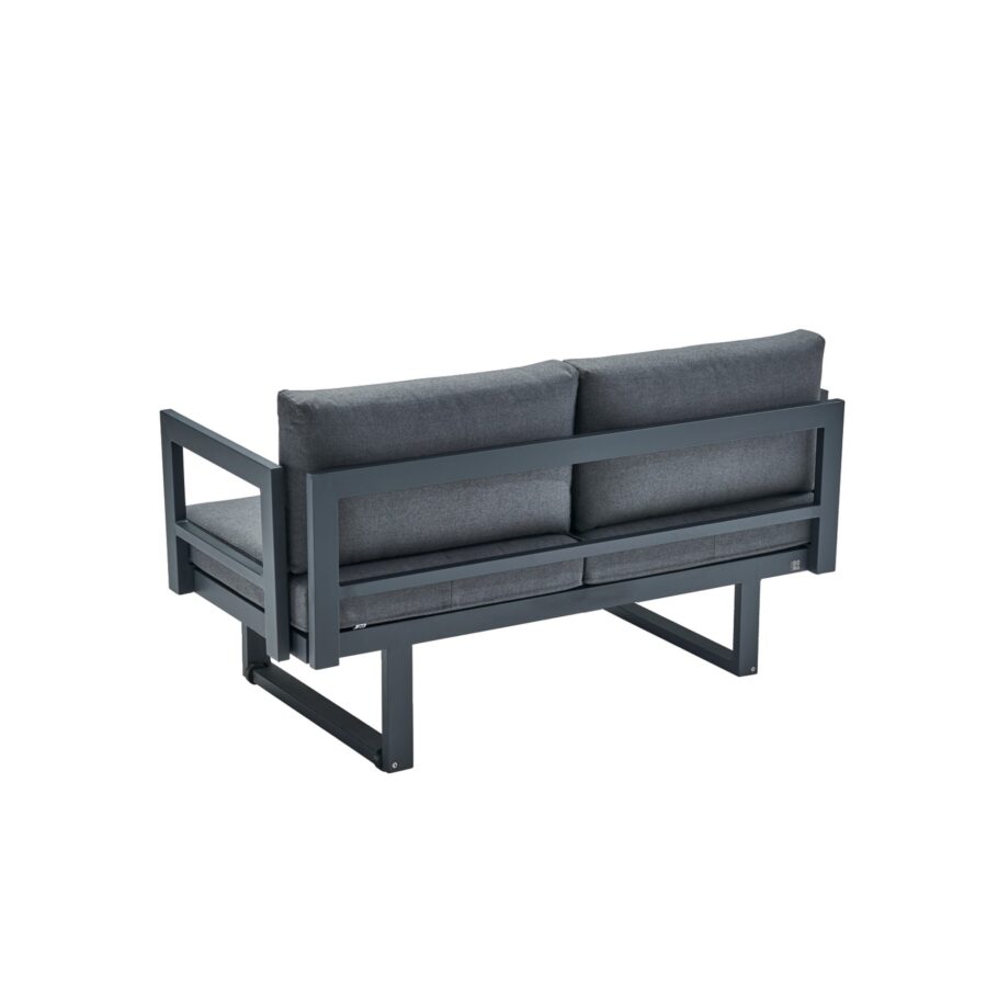 CASA DOMA Aragona 2-Sitzer Loungesofa, Gestell Alu anthrazit, Polster Tuvatextil® Panama grafito