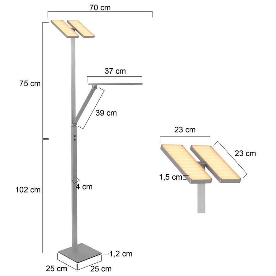 Liadomo Deckenfluter Aria in Stahl Masse