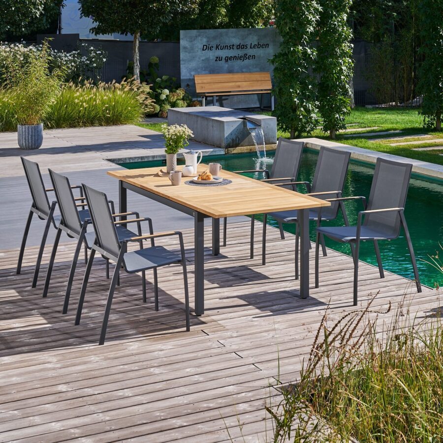 casa-doma-mineo-ugento-gartenmoebel-set-7-tlg-eds-anthrazit-sunproof-sling-schwarz-silber-armlehnen-teak-tischplatte-teak-160-220×90-cm-1712935-3