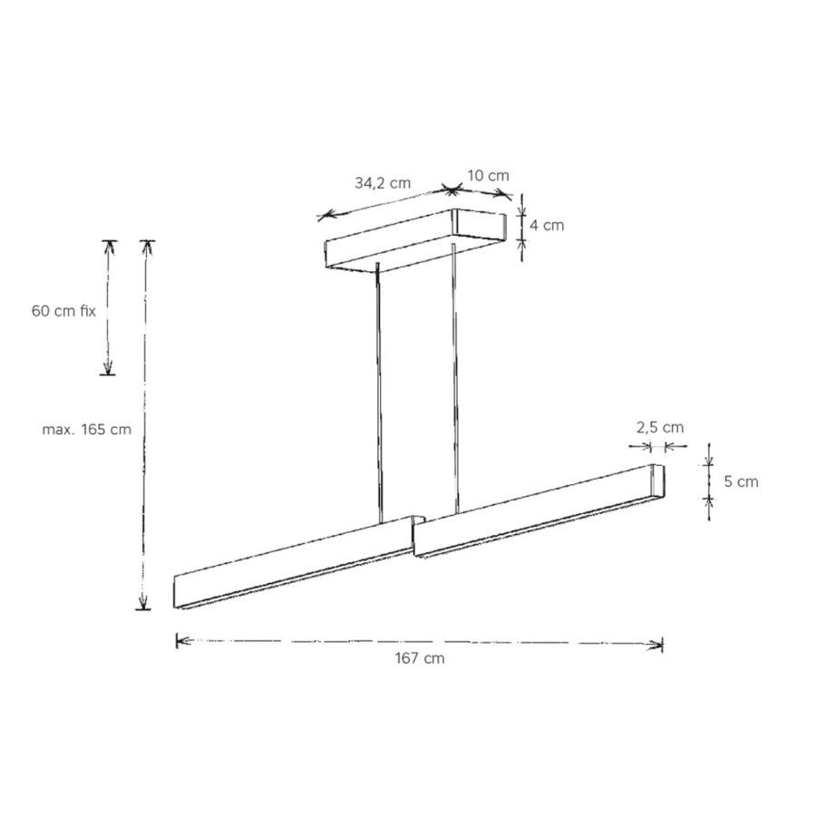 Escale Pendelleuchte Level mit 160 cm Masse