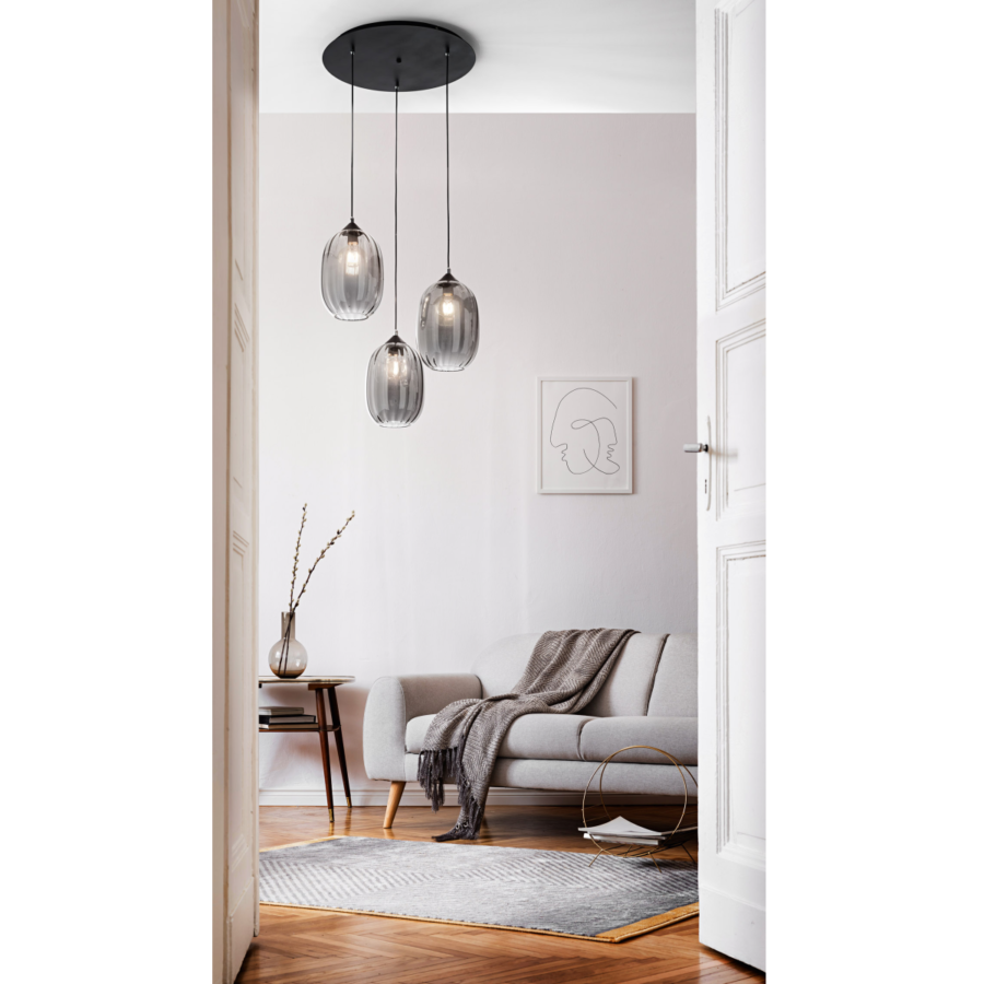 Fabas Luce Pendelleuchte Infinity 3-flammig Wohnbeispiel