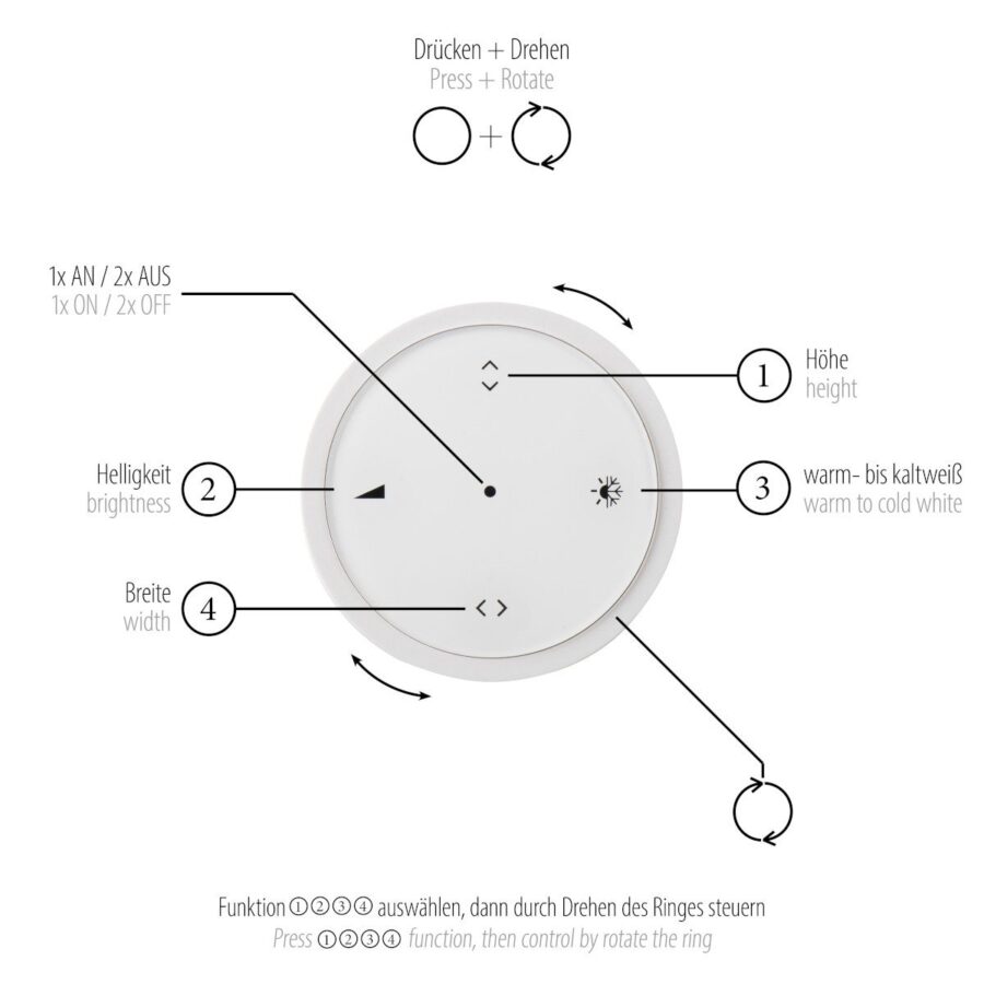 Paul Neuhaus Pendelleuchte Pure-Moto-Rise Beispiel Fernbedienung