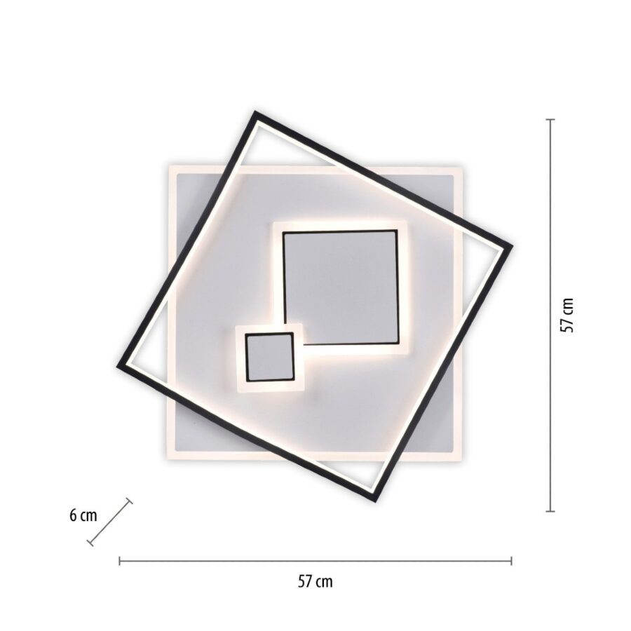 Paul Neuhaus Deckenleuchte Mailak in quadratischer Form Masse