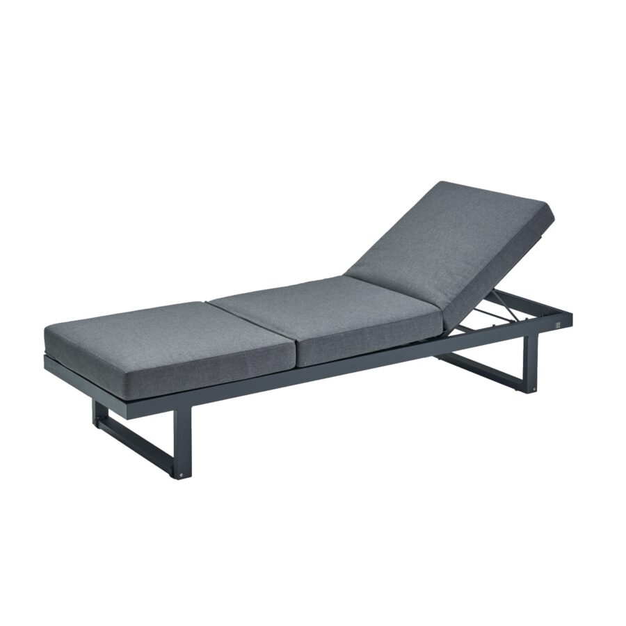 CASA DOMA Aragona Lounge 3-Sitzer, Höhe 33/43 cm, Gestell Alu anthrazit, Sitzkissen Tuvatextil® Panama grafito