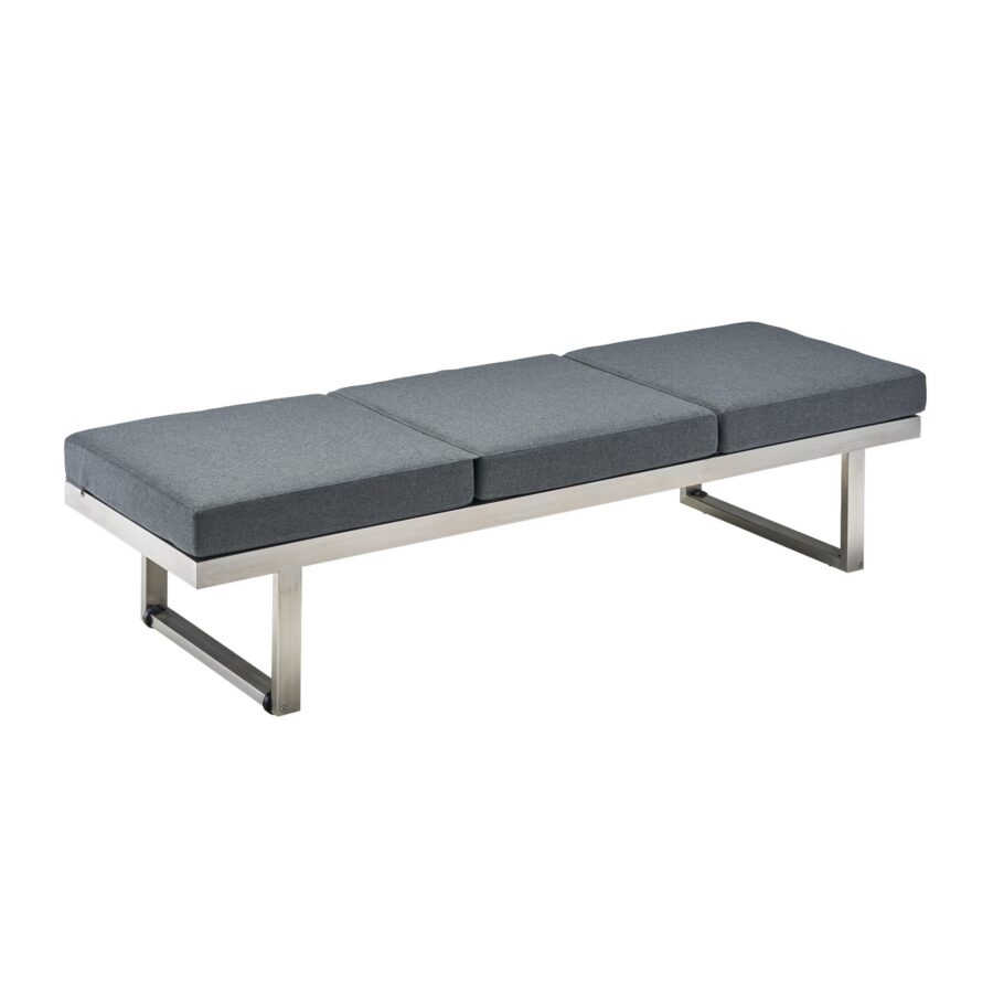 CASA DOMA Aragona DINING Lounge 3-Sitzer, Höhe 39/49 cm, Gestell Edelstahl, Sitzkissen Tuvatextil® Panama grafito