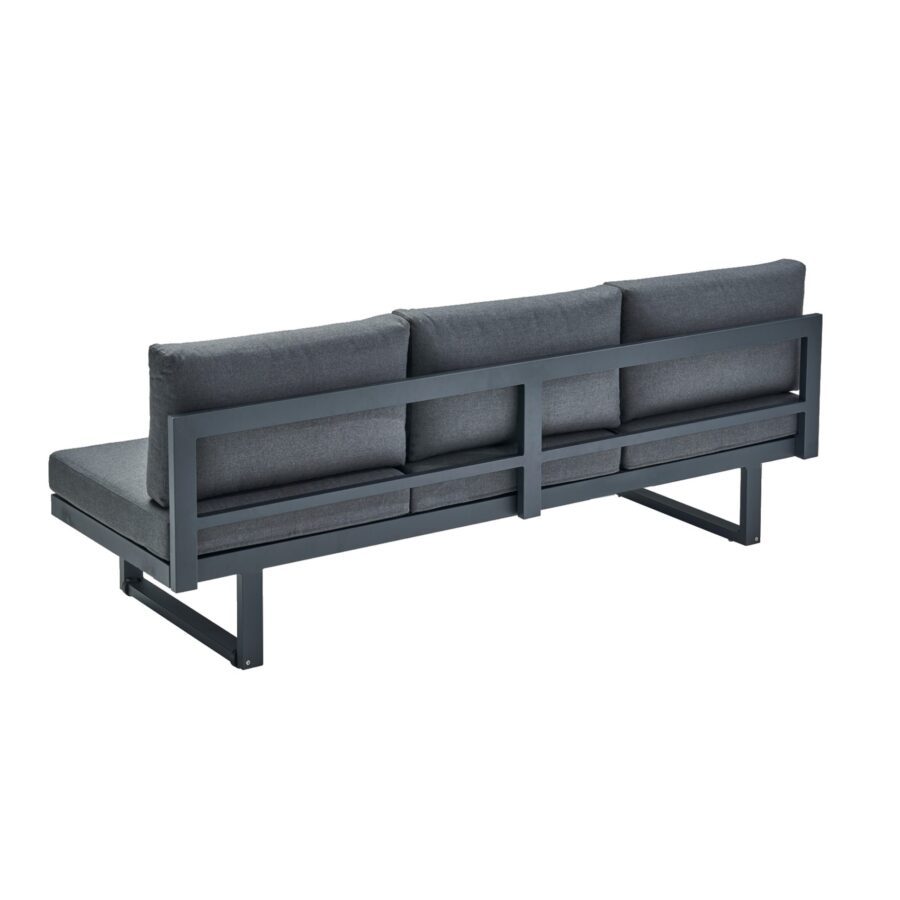 CASA DOMA Aragona Loungesofa, Gestell Aluminium anthrazit, Polster Tuvatextil® Panama grafito