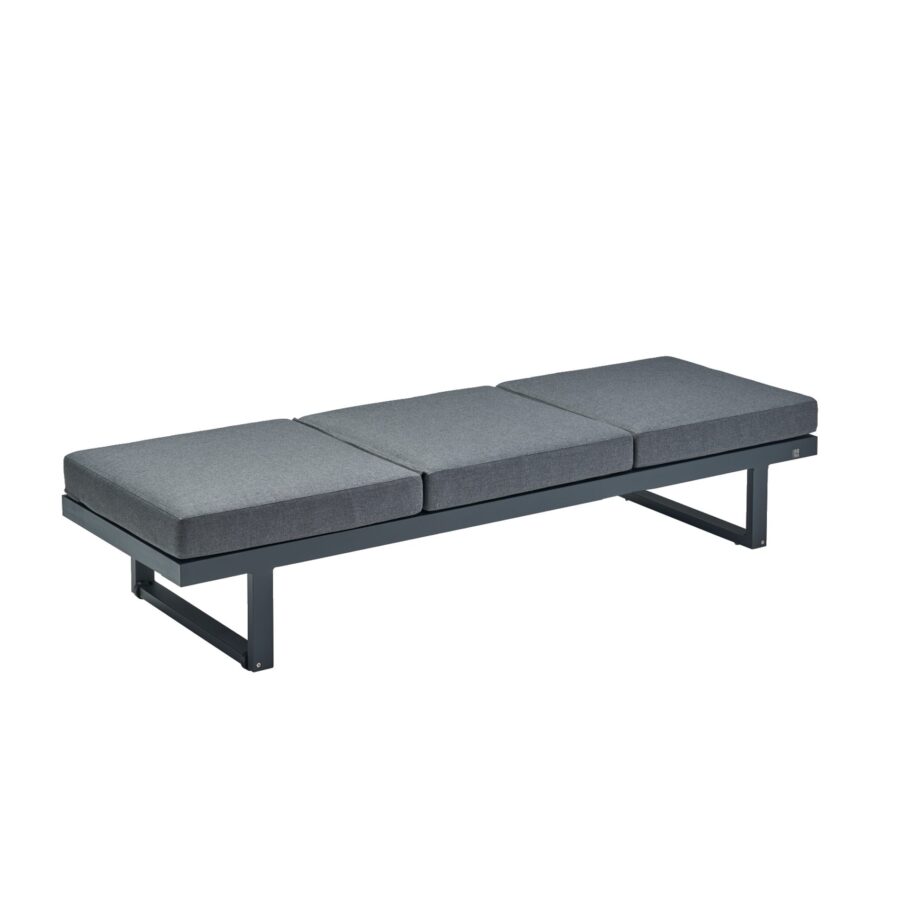 CASA DOMA Aragona Lounge 3-Sitzer, Höhe 33/43 cm, Gestell Alu anthrazit, Sitzkissen Tuvatextil® Panama grafito