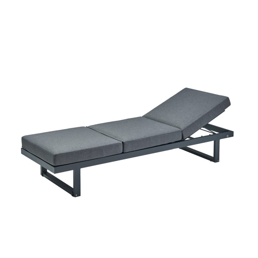 CASA DOMA Aragona Lounge 3-Sitzer, Höhe 33/43 cm, Gestell Alu anthrazit, Sitzkissen Tuvatextil® Panama grafito