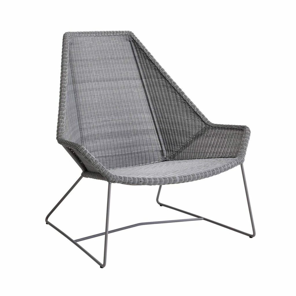 Cane-line Breeze Loungesessel mit hoher Rückenlehne, Polyrattan hellgrau