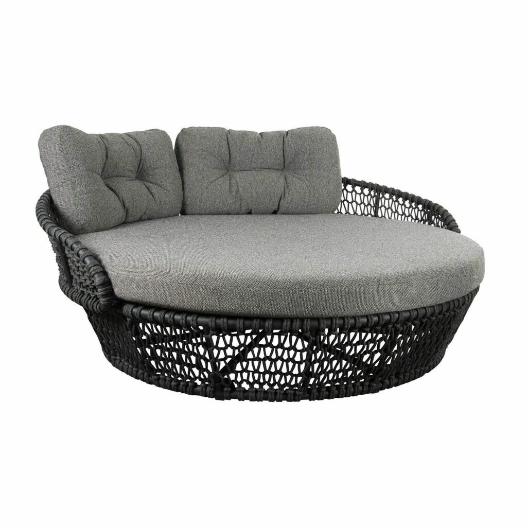 Cane-line Ocean Large Daybed, Gestell Aluminium grau, Soft Rope dark grey, Kissenset dark grey