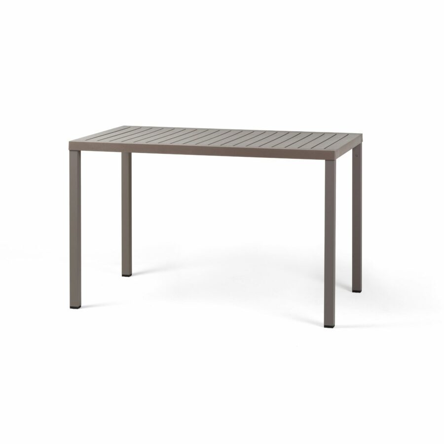 NARDI Cube Gartentisch 120×70 cm, Gestell Aluminium taupe, Tischplatte Kunststoff taupe