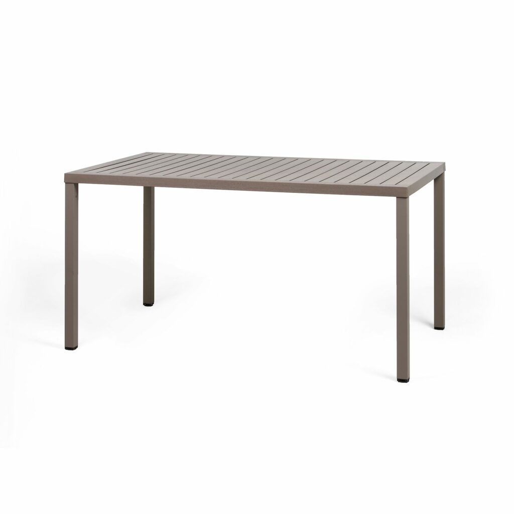 NARDI Cube Gartentisch 140×80 cm, Gestell Aluminium taupe, Tischplatte Kunststoff taupe