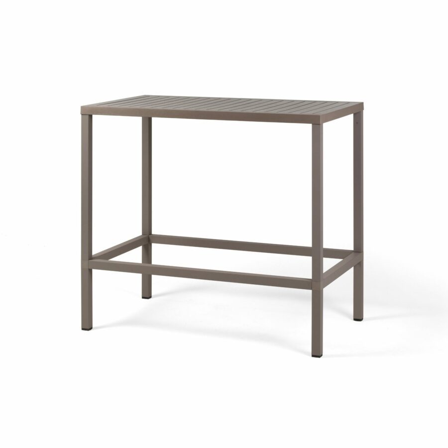 NARDI Cube High Bartisch 120×70 cm, Gestell Aluminium taupe, Tischplatte Kunststoff taupe