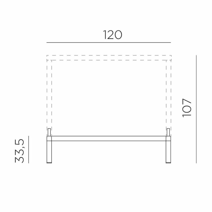 NARDI Cube High Kit Tisch-Erhöhung für Tisch 120×70 cm, Massangaben