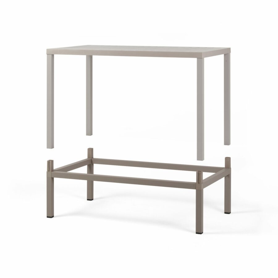 NARDI Cube High Kit Tisch-Erhöhung für Tisch 120×70 cm, Aluminium taupe, Zusammenbau