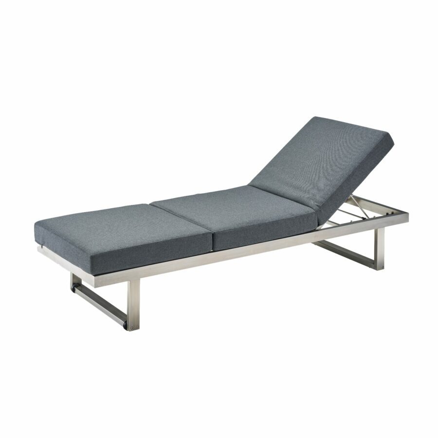 CASA DOMA Aragona Lounge 3-Sitzer, Höhe 33/43 cm, Gestell Edelstahl, Sitzkissen Tuvatextil® Panama grafito