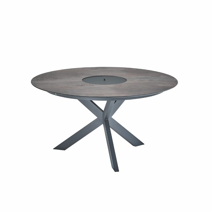 CASA DOMA Rosano Tisch 138 cm, Edelstahl anthrazit, HPL Chromix bronze