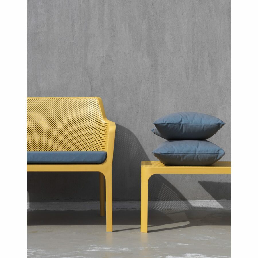 NARDI Net Bank und Loungetisch 100×60 cm, Gestell, Sitzfläche und Tischplatte Kunststoff senf